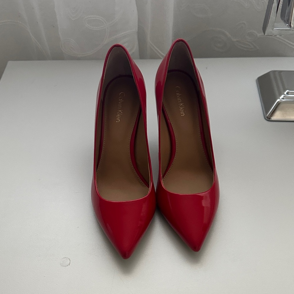 Calvin Klein Bold Red Heels new never wear
